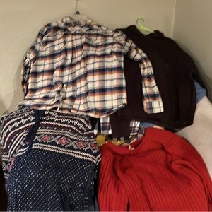 Lucky brand and American eagle shirts and sweaters. Sizes mixed